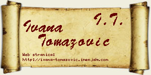 Ivana Tomazović vizit kartica
